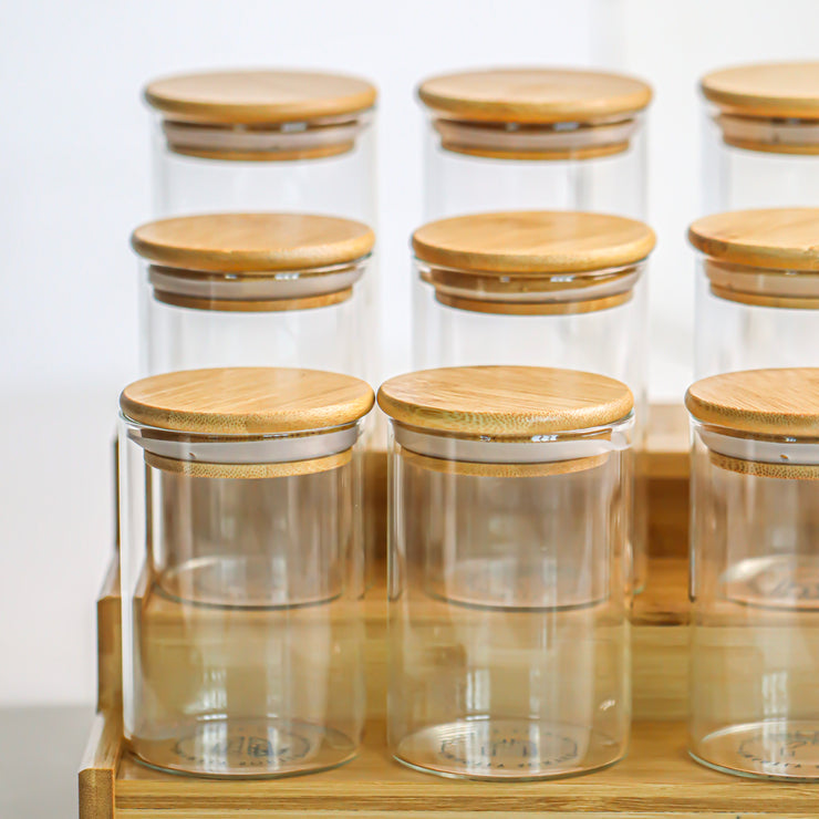 Set of 12 Spice Jar 300 ML with Bamboo Stand