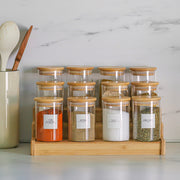 Set of 12 Spice Jar 300 ML with Bamboo Stand