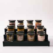 Black Glass Jar Set with Stand     (12 pc - 100ml)