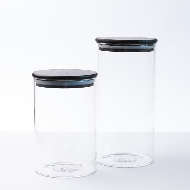 Black glass jar 1400ml