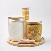 Set of 3000-2000-1000 ML Jars with Stand & Spoon