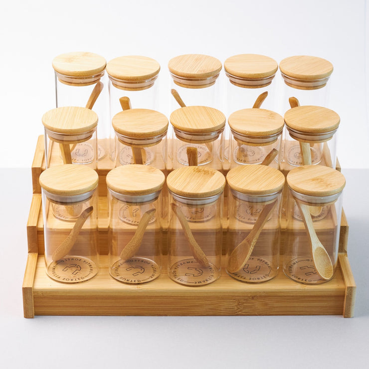 15 Jars Set 200 ML with Spoon & Stand