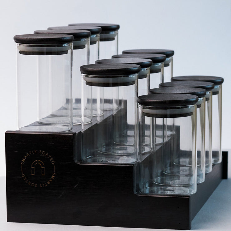 300 ML Glass Jar Set of 12 (Black)