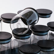 300 ML Glass Jar Set of 12 (Black)