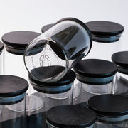 200 ML Glass Jar Set of 12 (Black)