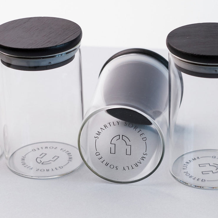 300 ML Glass Jar Set of 12 (Black)