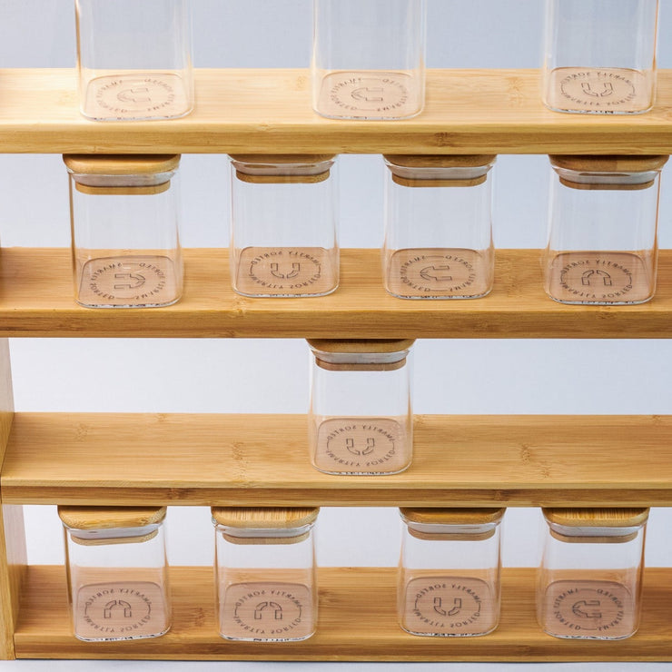 4 Tier Spice Rack with 12 Square Spice Jar 200 ML