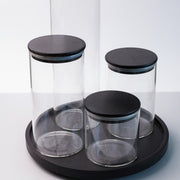 Black glass jar 1400ml