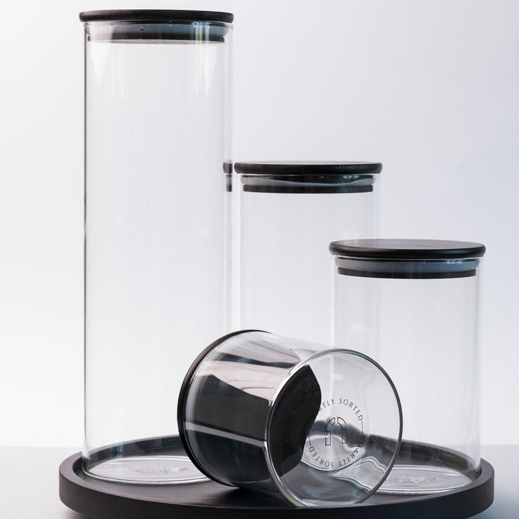 Black glass jar 1400ml