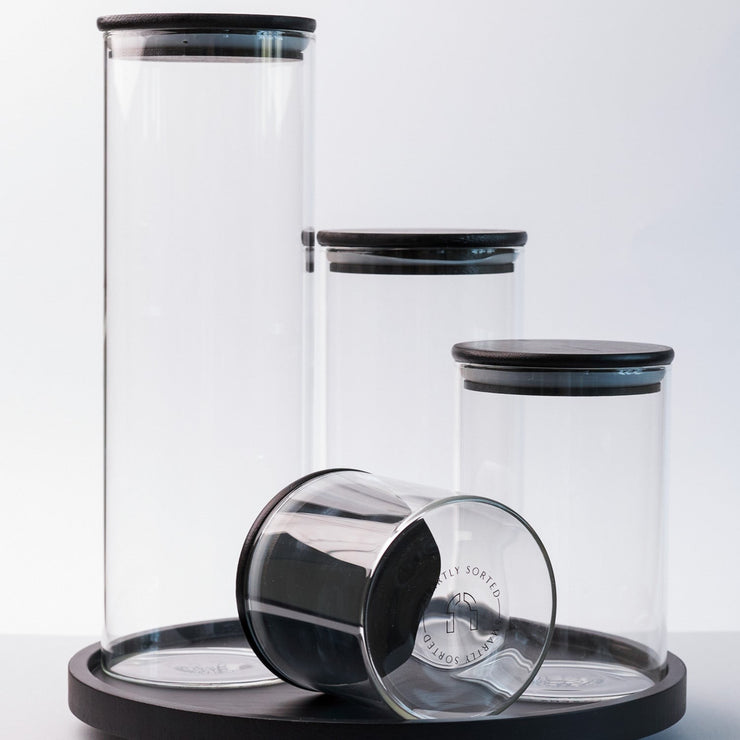 700 ML Glass Jar With (Black)