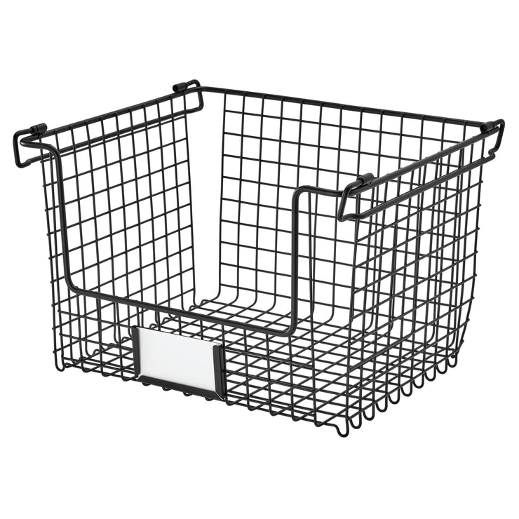 Black Stackable Basket 12" x 10" x 7.75"