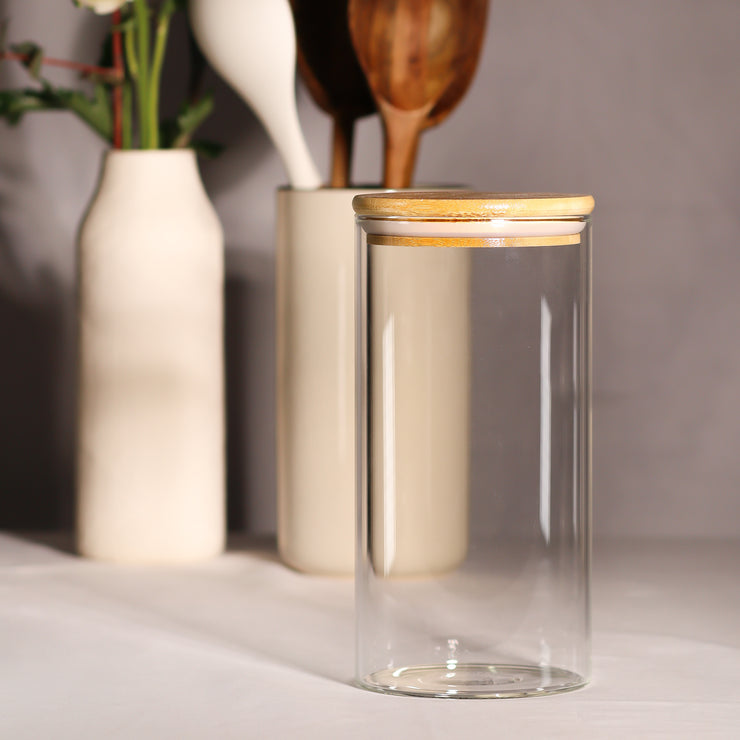 Glass Jar with Bamboo Lid 20 cm - 1400 ml