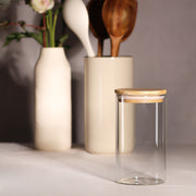 Glass Jar with Bamboo Lid 15 cm