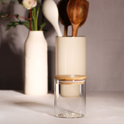 Glass Jar with Bamboo Lid 8.5 * 10 cm