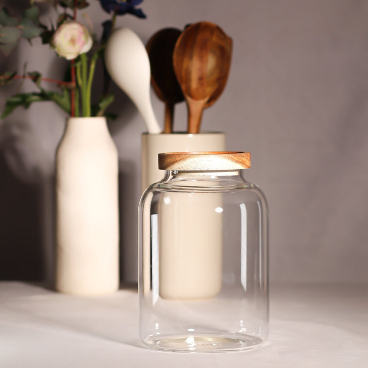 Wide Acacia Lid Jar 	1000ml