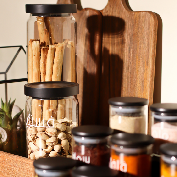 Black Acacia Lid Jar   1500ml