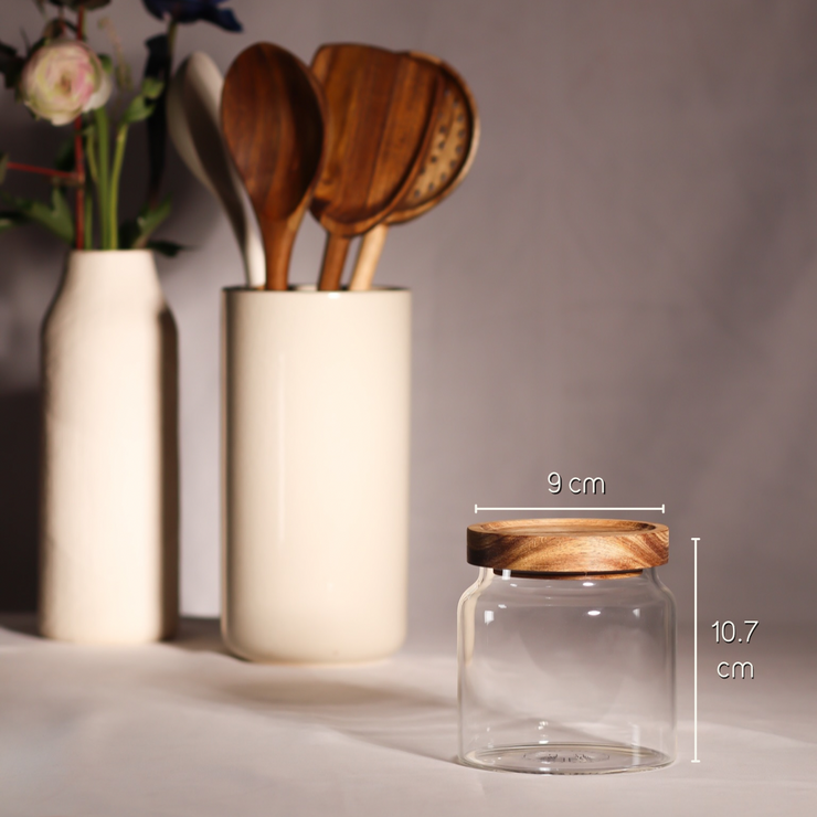 Glass Jar with Acacia Lid  650ml